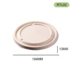 RTL02 Bagasse Lid — Eco-Friendly Sugarcane Fiber Lid for RTK Series 1250-1500ml Bowls