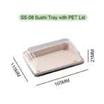 Biodegradable Bagasse Sushi Tray-08 with Transparent Lid