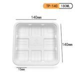 DaShan TP-140 Cornstarch Square Fresh Tray:  Eco-Friendly & Customizable Food Packaging Solution