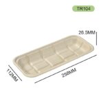 TR104 Bagasse Tray — Eco-Friendly Sugarcane Fiber Food Tray