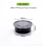 300ml PP Round Takeaway Food Container with Lid