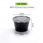 500ml Plastic Round Lunch Container – Reusable & Food Grade PP