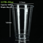 117B-32oz PLA Cup: Your Go-To Cup for Large Cold Beverages