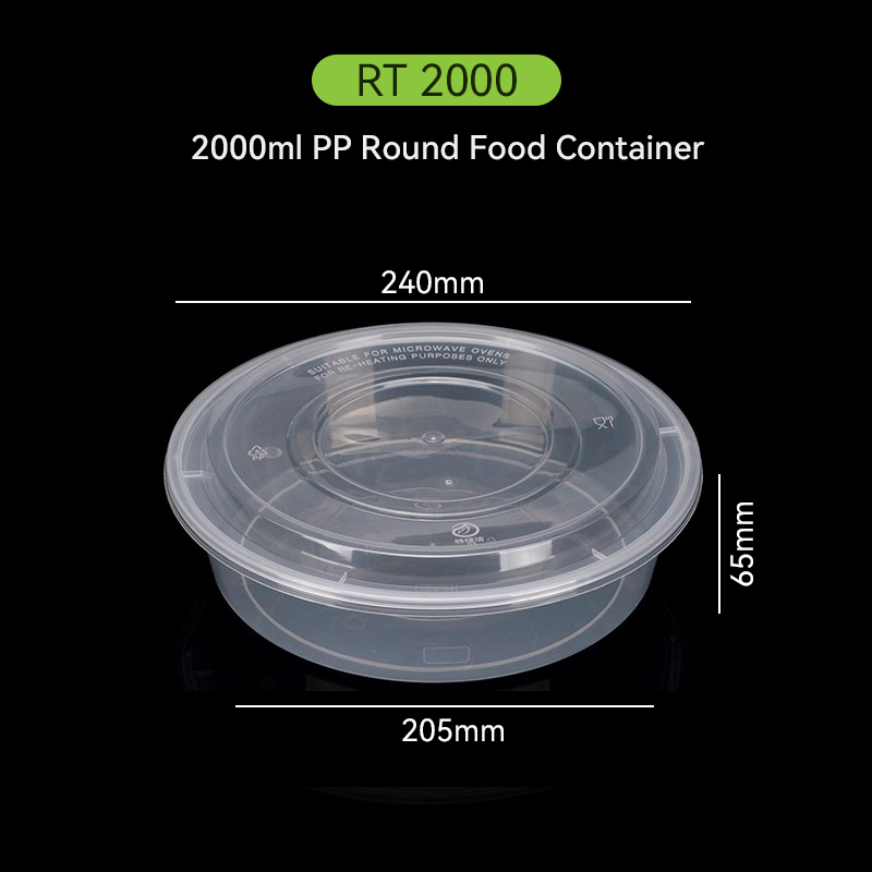 2000ml Large Plastic Takeaway Bowl for Catering & Meal Prep 3 2000ml Large Plastic Takeaway Bowl Transparent