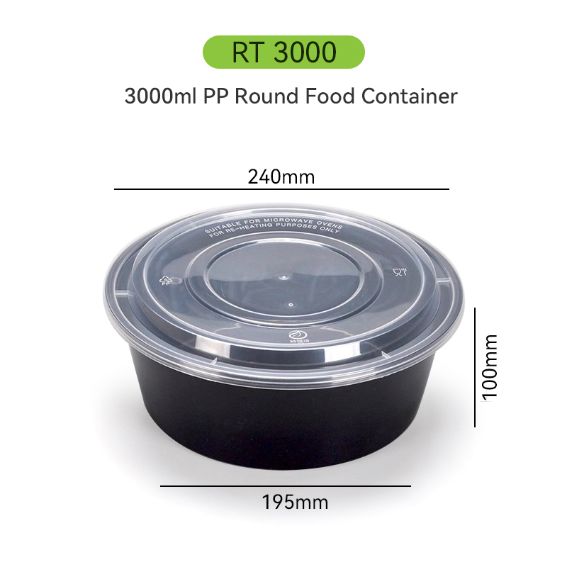 1250ml Disposable Plastic Round Container with Dome Lid for Takeaway 10 3000ml Jumbo Plastic Round Food Bowl