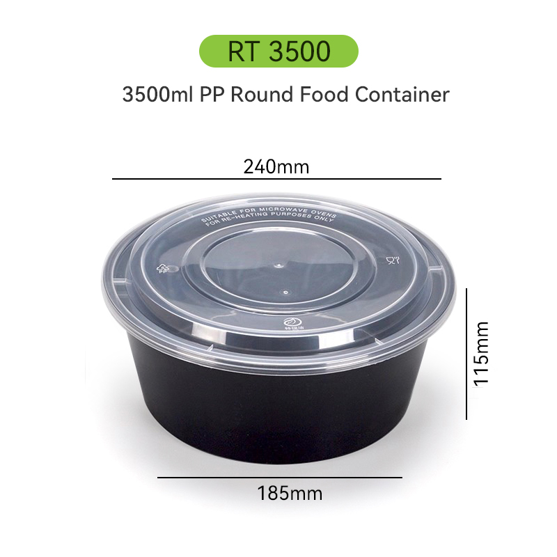 1250ml Disposable Plastic Round Container with Dome Lid for Takeaway 11 3500ml Extra Large Disposable Bowl