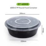 4000ml Large Plastic Takeaway Bowl for Catering & Family-Size Meals
