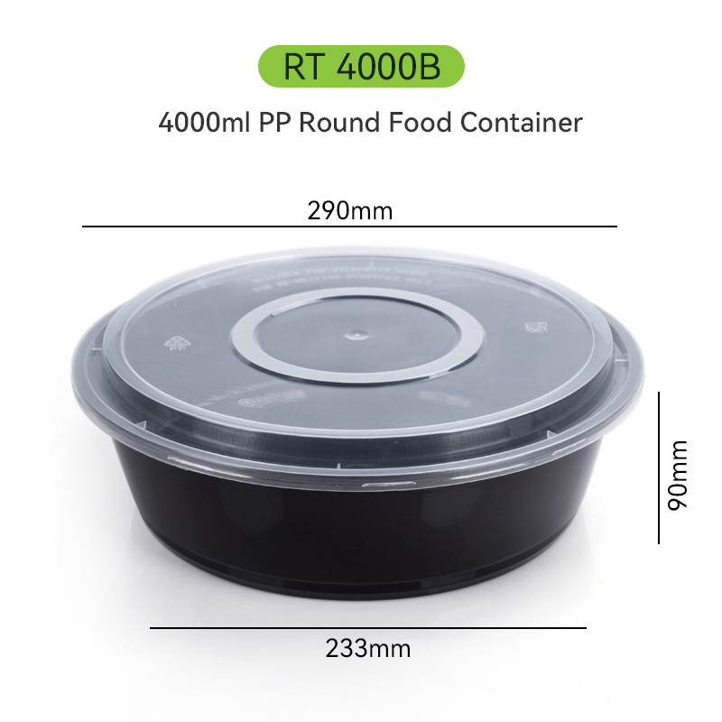 1250ml Disposable Plastic Round Container with Dome Lid for Takeaway 13 4000ml Extra Wide Disposable Bowl