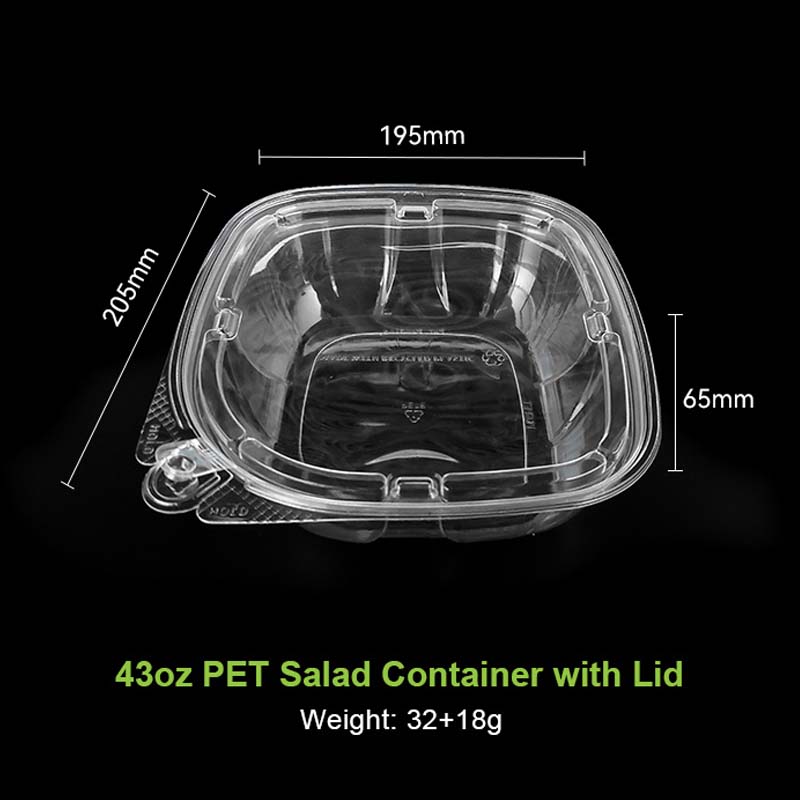 43oz PET salad container with lid 43oz PET salad container with lid