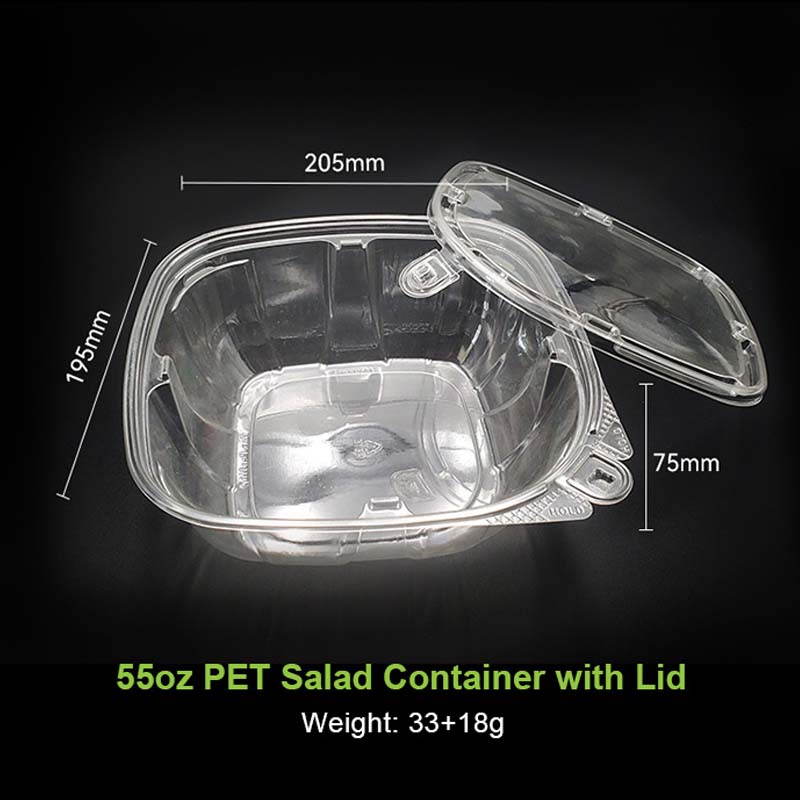 55oz PET salad container with lid