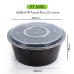6000ml Super Large Plastic Round Container for Catering, Storage & Bulk Meal Packaging