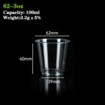 62-3oz PLA Cup Transparent:  Eco-Friendly Beverage Packaging