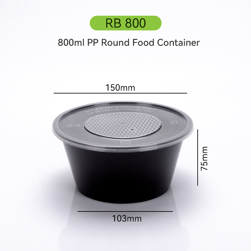 800ml PP Round Packaging Bowl RB800