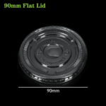 90mm PET/RPET Flat Lid: Secure, Leak-Resistant, Customizable Beverage Lid for Eco-Conscious Brands