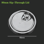 90mm PET/RPET Sip-Through Lid (90K): Leak-Proof, Eco-Friendly Lid for Convenient Beverage Enjoyment
