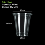 95-12oz PET/RPET Cup: Sustainable, High-Transparency Beverage Packaging