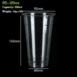 95-20oz PET/RPET Cup: Premium Eco-Friendly Beverage Packaging for Larger Servings