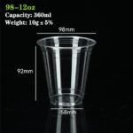 98-12oz PET/RPET Cup: Premium Packaging for Cold Beverages