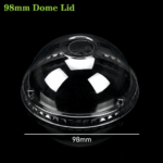 98mm PET/RPET Dome Lid: Customizable & Leak-Proof Beverage Lid for Secure Packaging