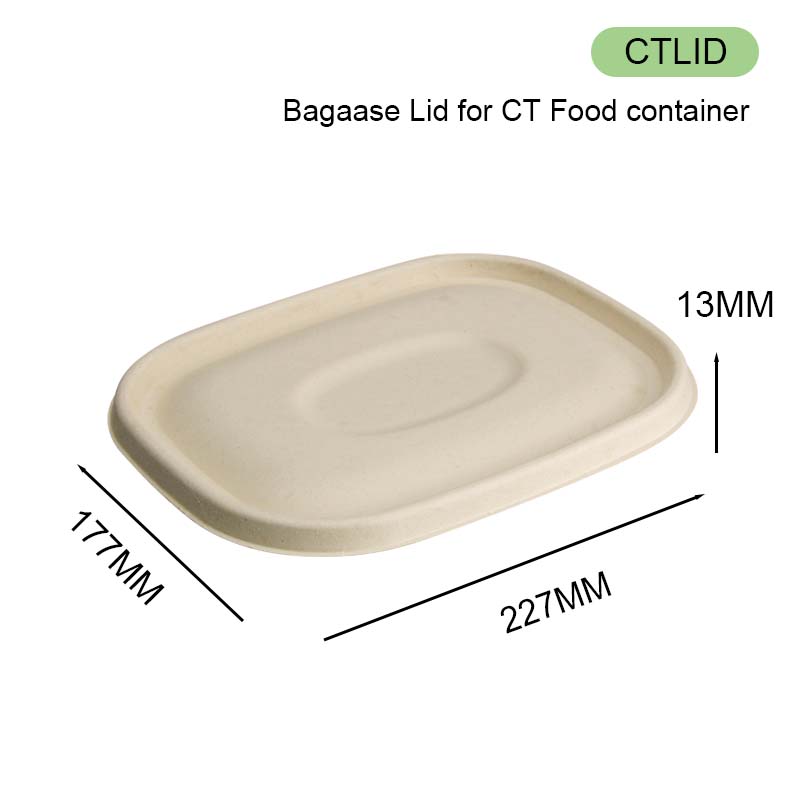 CT850 Bagasse Takeaway Box--850ml Food Container 5 Bagaase Lid for CT Food container