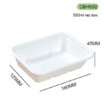 DBH550 Bagasse Square Box Food Container 550ml
