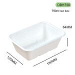 DBH750 Bagasse Square Box Food Container 750ml