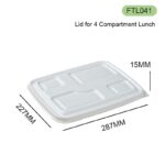 FTL041 Bagasse Lid — Eco-Friendly Cover for 4-Compartment Takeaway Box (287×227×15mm)