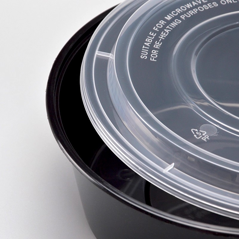 1500ml Big Size PP Round Takeaway Bowl with Clear Dome Lid 4 Food Grade Plastic Detail
