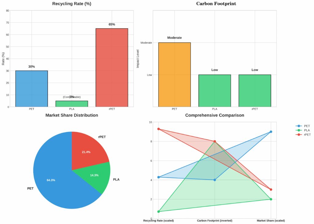 Material Comparison - PET, PLA, and rPET Material Comparison - PET, PLA, and rPET