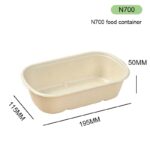 N700 Bagasse Lunch Box – 700ml Eco-Friendly Food Container
