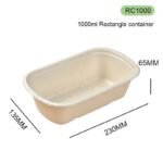 RC1000 Bagasse Lunch Box – 1000ml Eco-Friendly Takeaway Container