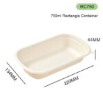RC750 Bagasse Lunch Box – 750ml Eco-Friendly Takeaway Container