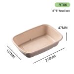 RT86 Bagasse Square Box Sustainable Food Packaging