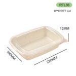 RTL86 PET Lid — Clear, Durable, and Perfect Fit for RT86 Bagasse Box