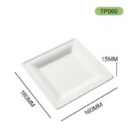 TP060 6-Inch Square Bagasse Plate — Sustainable and Strong