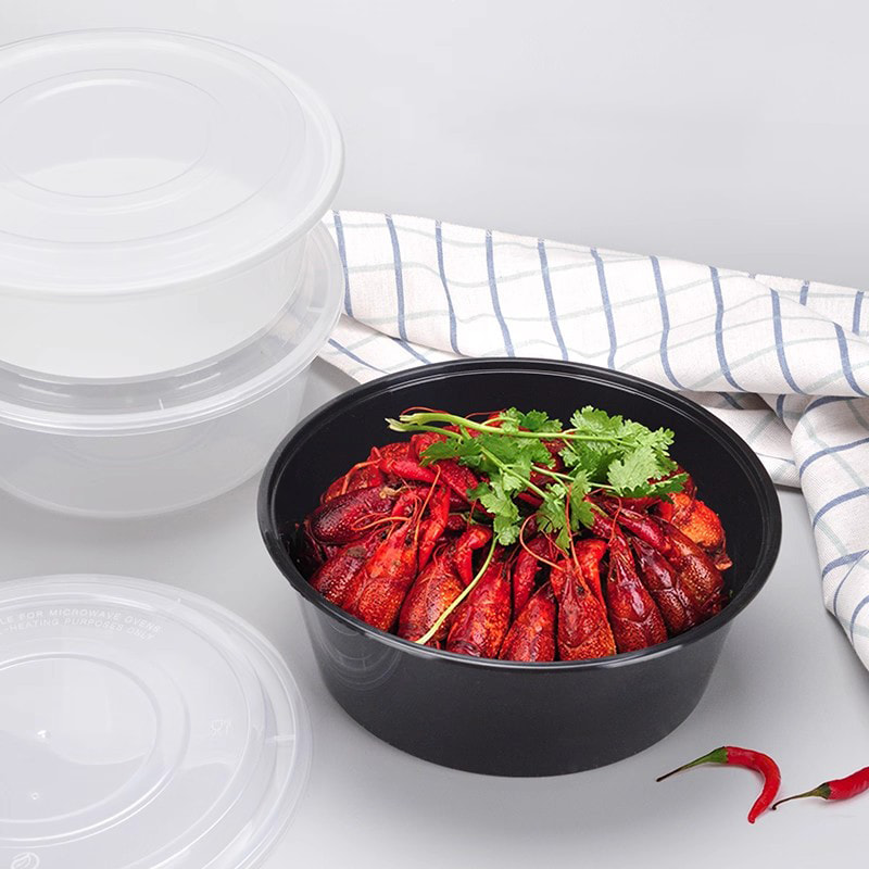 2500ml Disposable Round Meal Container for Bulk Food Packaging 13 disposable round container takeout