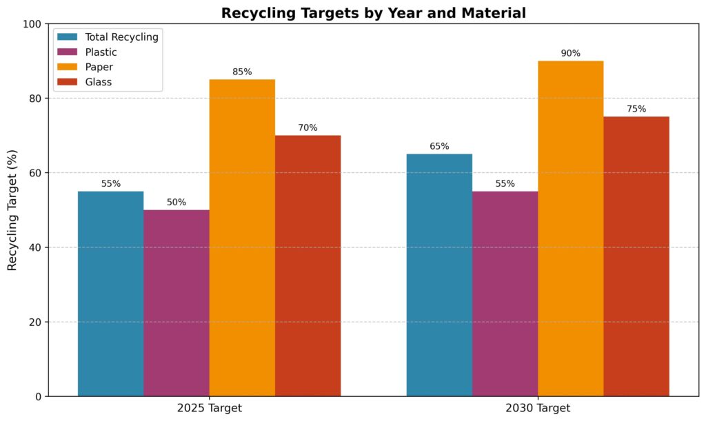 Recycling Targets by Year and Material