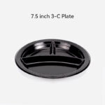 7.5 Inch 3 Compartment PP Plate for Combo Meals