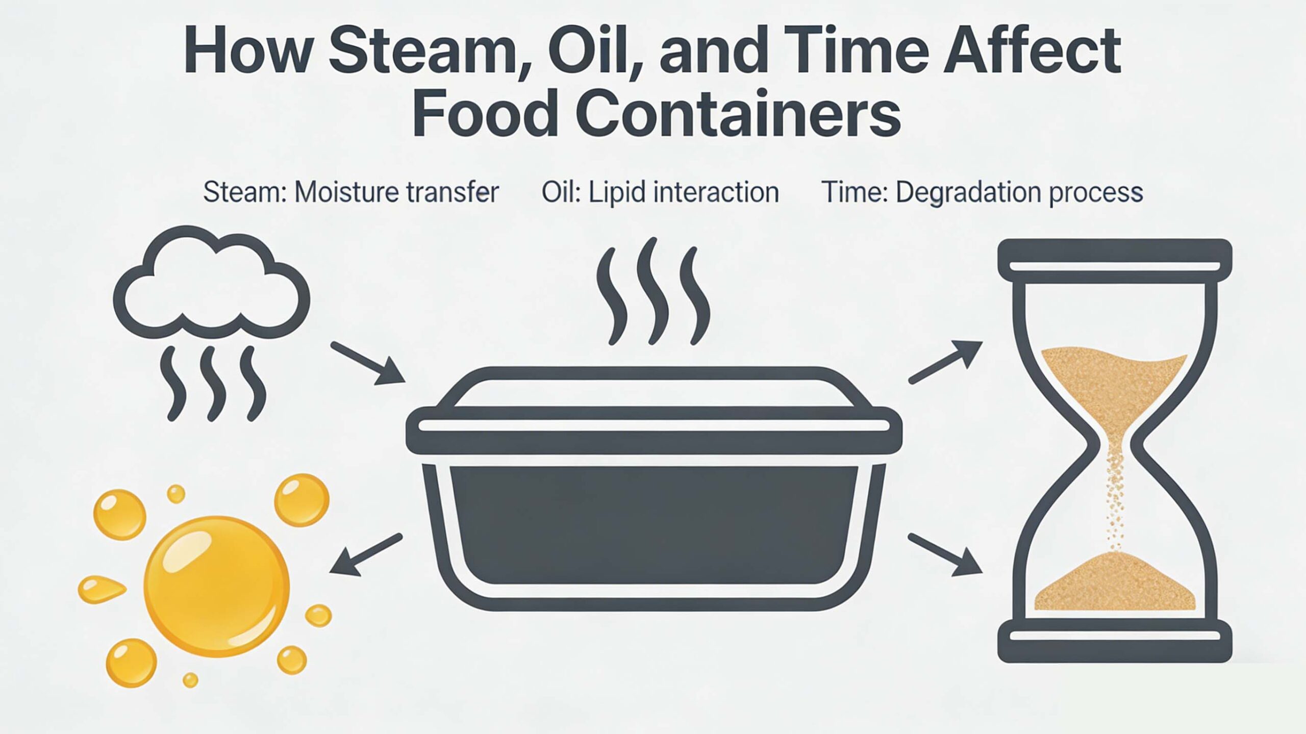 How Steam, Oil, and Time Affect Food Containers
