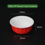 Premium Disposable PP Two-Color Food Bowl 360ml | Thermoformed Triangle Pattern