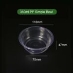 Thermoformed PP Food Bowls with Lids 360ml |Clear & Dual-Color