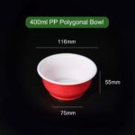 Textured Honeycomb PP Takeaway 400ml Red Bowl – Lightweight, Stackable