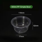 Thermoformed PP Food Bowls with Lids 500ml |Clear & Dual-Color