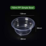 Thermoformed PP Food Bowls with Lids 700ml |Clear & Dual-Color