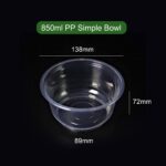 Thermoformed PP Food Bowls with Lids 850ml |Clear & Dual-Color