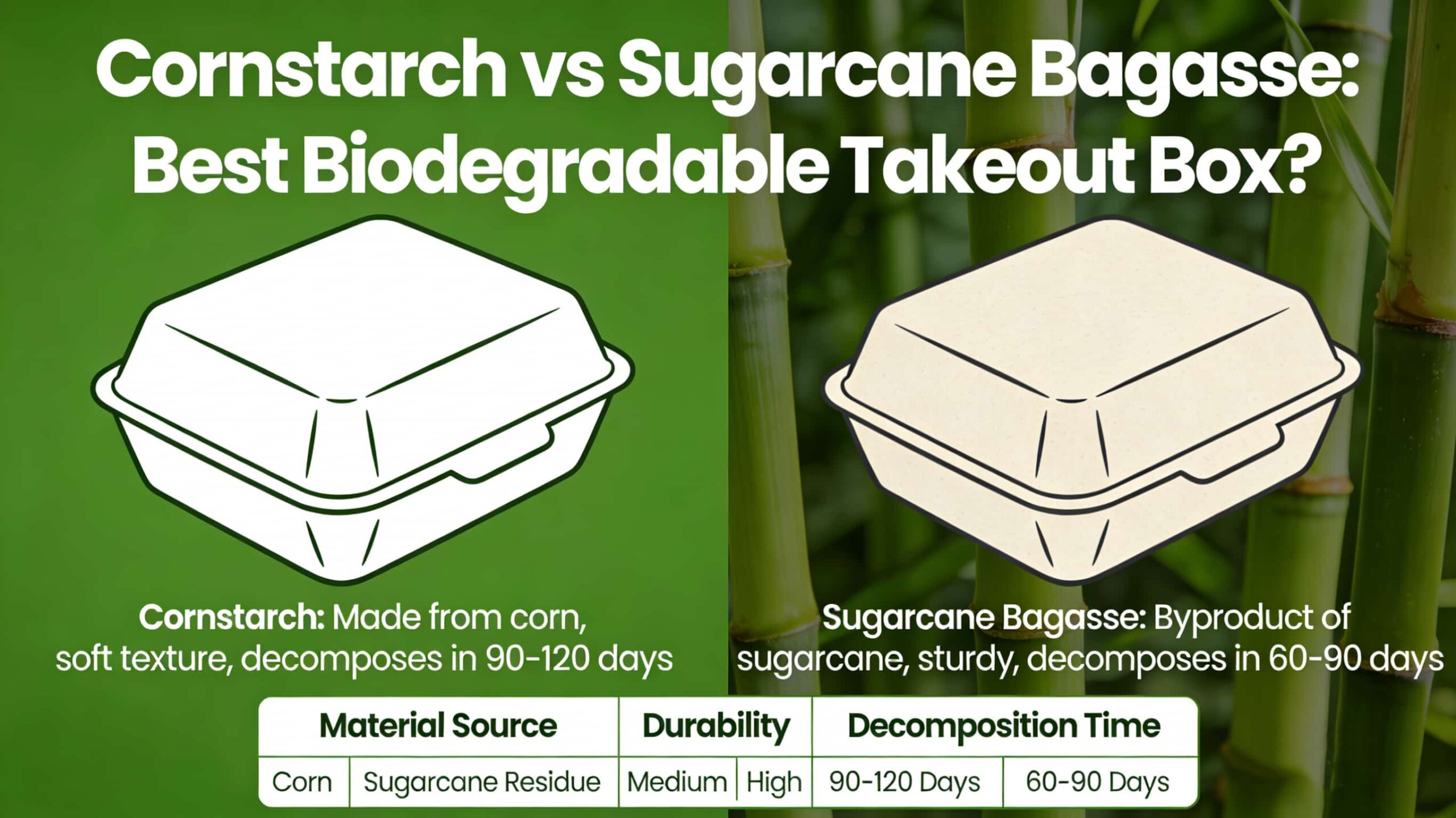 Cornstarch vs Sugarcane Bagasse