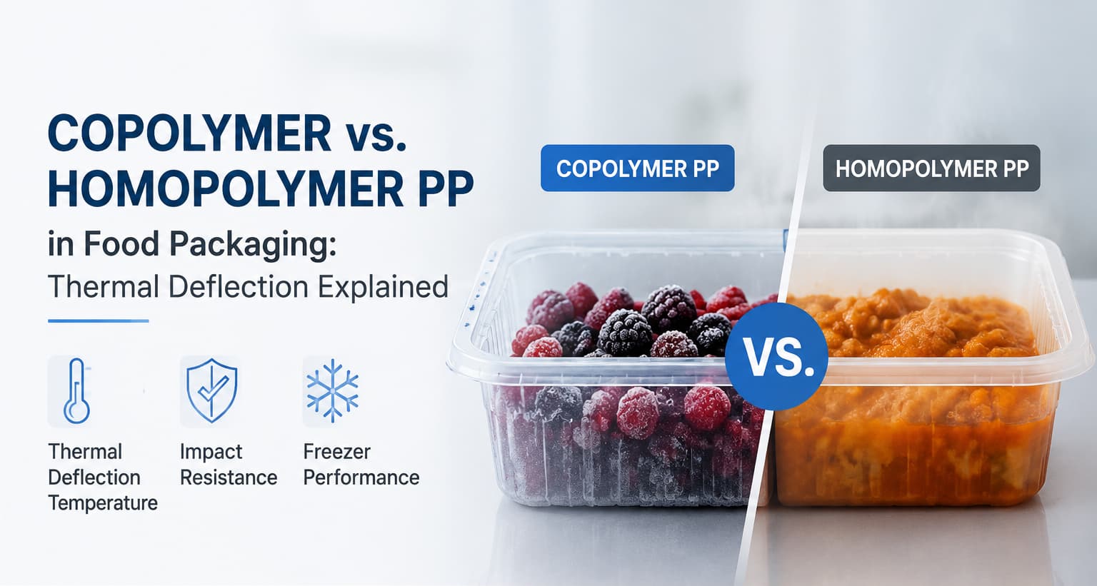 Copolymer vs. Homopolymer PP in Food Packaging: Thermal Deflection Explained 1 Copolymer vs. Homopolymer PP in Food Packaging Thermal Deflection Explained