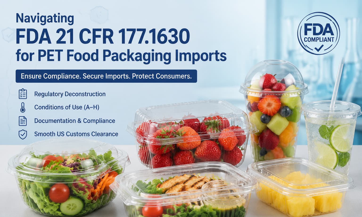 Navigating FDA 21 CFR 177.1630 for PET Food Packaging Imports 1 PET Food Packaging