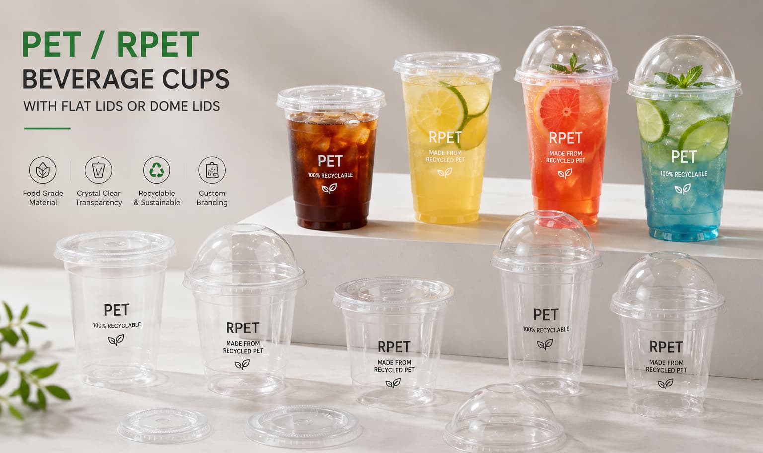 PET and RPET Cups