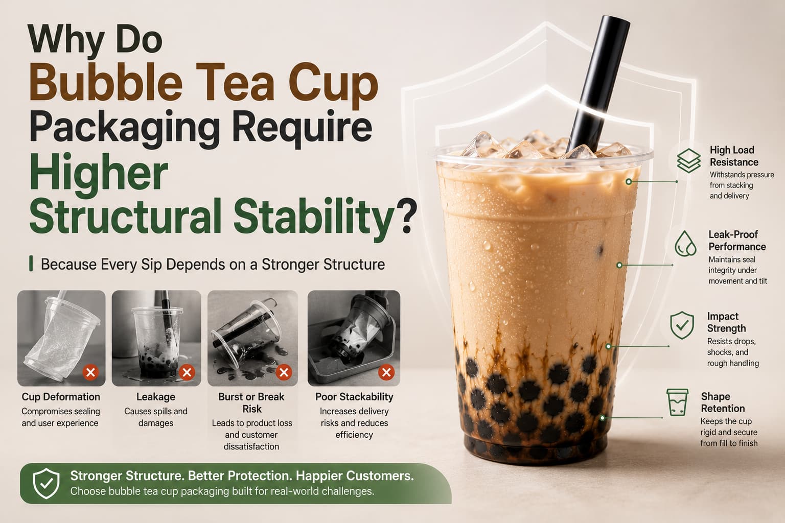 Why Do Bubble Tea Cup Packaging Require Higher Structural Stability?